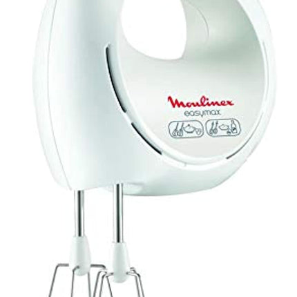 MOULINEX Hand Mixer | Easy Max Hand Mixer | 200 W | 5 speeds | White | Plastic/Stainless Steel | 2 Years Warranty | HM250127