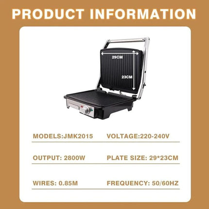 JAMAKY Professional Multifunctional Electric Grill Sandwich Maker JMK2015 with 2800W Multi Color