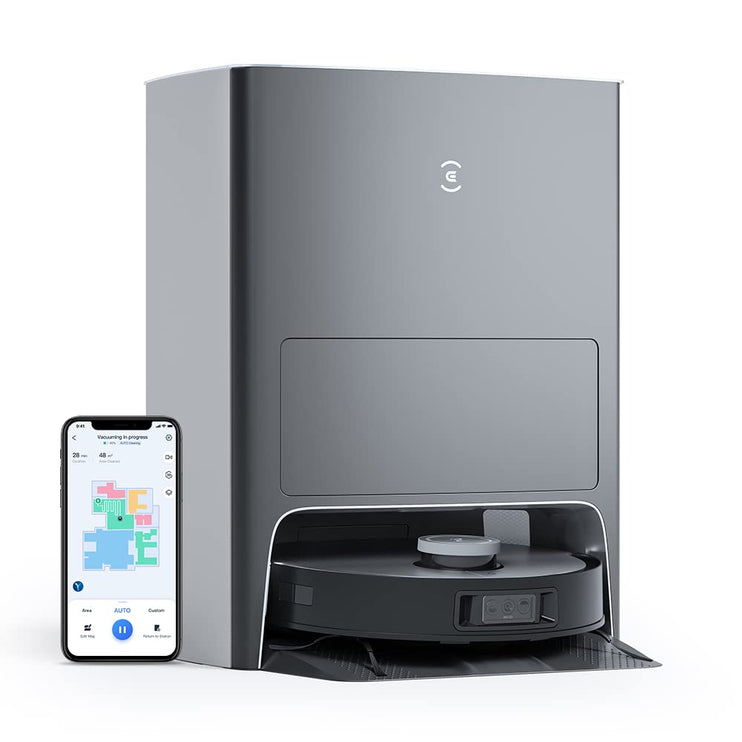 مكنسة كهربائية روبوتية Ecovacs X1 Omni (تنظيف تلقائي + تفريغ تلقائي) كنس ومسح عميق، قوة شفط 5000 باسكال، تقنية 3D EVIE وOsmo Turbo 2.0، OK، تحكم صوتي Yeeko (ضمان لمدة عام)