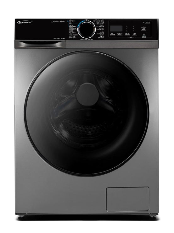 General Gold Washer Dryer Combo 10kg Wash 7kg Dry, 15 Programs, Inverter Motor 1400 RPM, Steam Wash, Pet Hair Removal, Front Load, Inox Silver