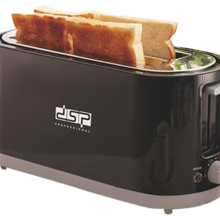 DSP KC2046 3 in 1 Bread Machine 1400W Stainless Steel Bread Maker with Double Baking Slot, Wide Groove Design, Anti-skip Foot Pad