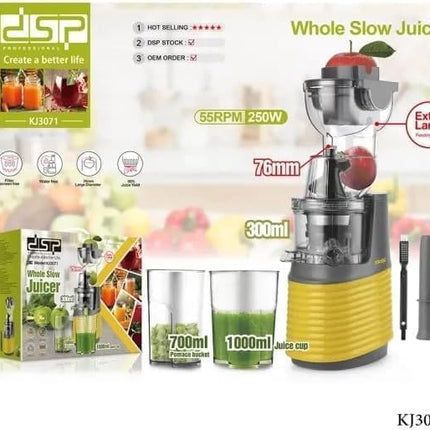 DSP KJ3071 Professional juicer machine 250W Fruit juicer-Whole Slow juicer