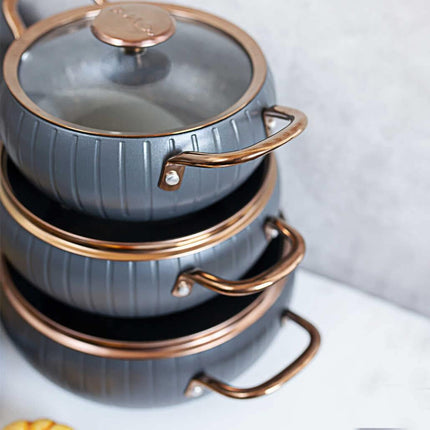 Homebox Premia Meridian Copper 9-Piece Granite Cookware Set