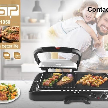 DSP Sandwich Maker With Grill 1600 Watt - Black Silver |DSP KB1050