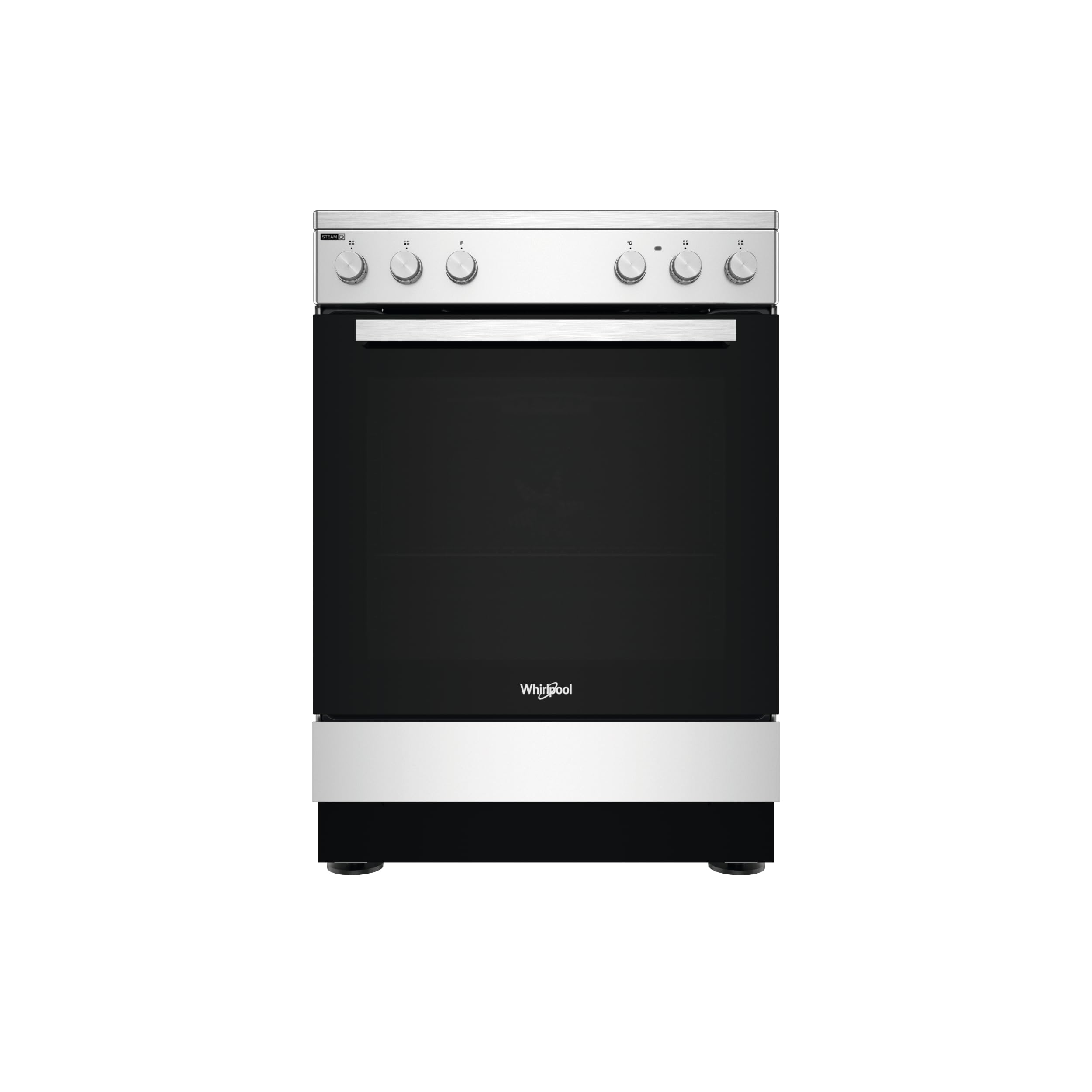 WHIRLPOOL 60CM CERAMIC COOKER-STEEL,WS68V8KHX,