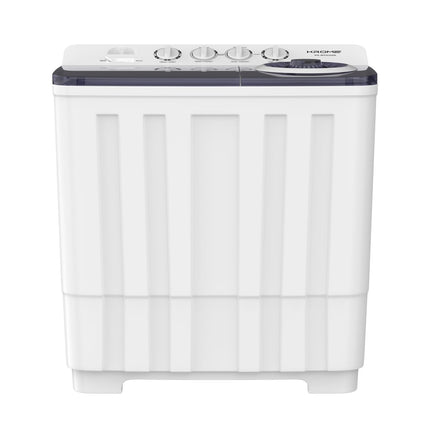 KROME 20KG Twin Tub Semi-Automatic Washing Machine, Mechanical Wash Timer, Intuitive Control, Durable Aluminium Spin Motor, 480W Wash & 200W Spin Input Power, White,KR-WSA200K