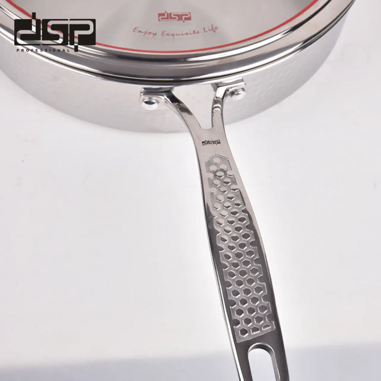 DSP Stainless steel frying pan with lid - 4.3L - CS001-C28