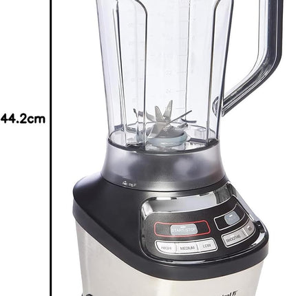 Admiral Blender 1.8 Litre Capacity with 3 Speed Control, Premium Stainless Steel Blade with Plastic Jub, 1500 Watts, (1 Year Warranty) - ADBL1815SS
