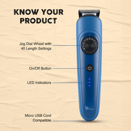 Syska HT950 BeardPro Corded and Cordless Trimmer with Fast Charge, 120 Min Runtime, From head to nose, 360 degree grooming