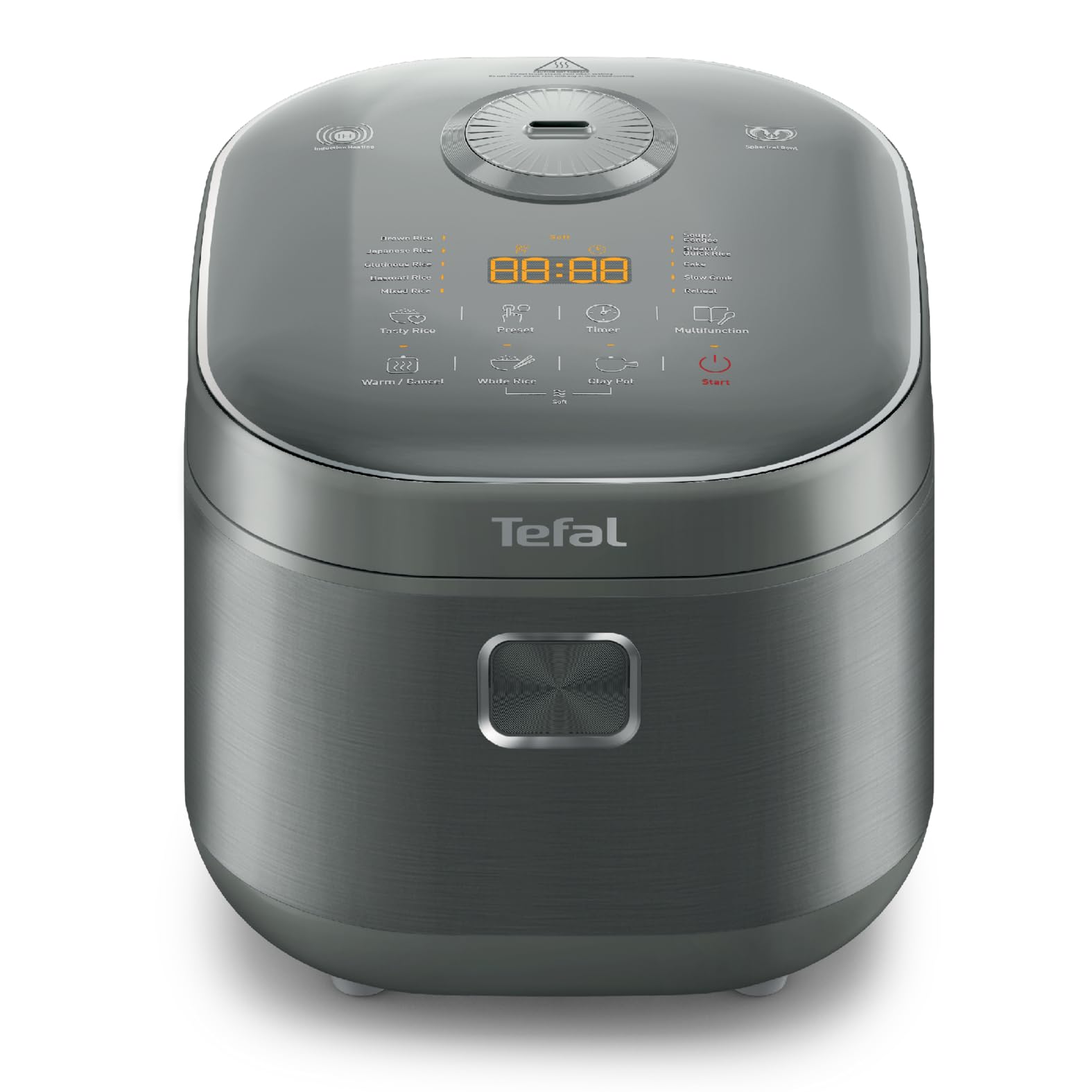 Tefal, Induction Rice Master & Slow Cooker, RK818A, AI Rice Technology, 1.8L/10 Cup Capacity, 14 Cooking Programs, 24h Pre-Set Function. Includes Measuring Cup, Rice Spatula, Soup Spoon and Steamer