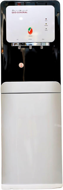 GEO GENERAL GSM-315LB Top Load Water Dispenser, 3 Taps, Hot & Cold, 5 L/hr Hot, 2 L/hr Cold, 550W Heating, 90W Cooling, 640W Total, Black + Silver