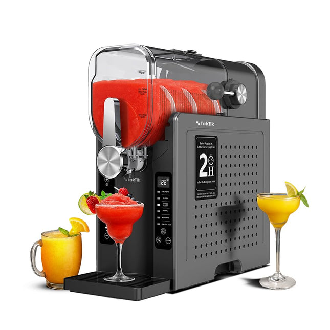 تاكتيك 1.6L آلة صنع الثلج والآيس كريم المنزلي - آلة صنع مشروبات مجمدة بلمسة واحدة مع شاشة LED، 6 إعدادات مسبقة، نظام تبريد بدون ثلج - تصنع الثلج والميلك شيك والعصائر - 220-240 فولت، 200 واط