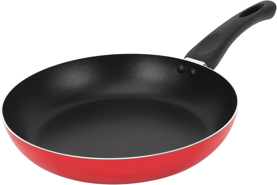 Salford 26cm Non Stick Fry Pan Ceramic Coating Healthier Ceramic Chemical Free Non-Stick Heat Resistant Exterior Double Layer Coating, red