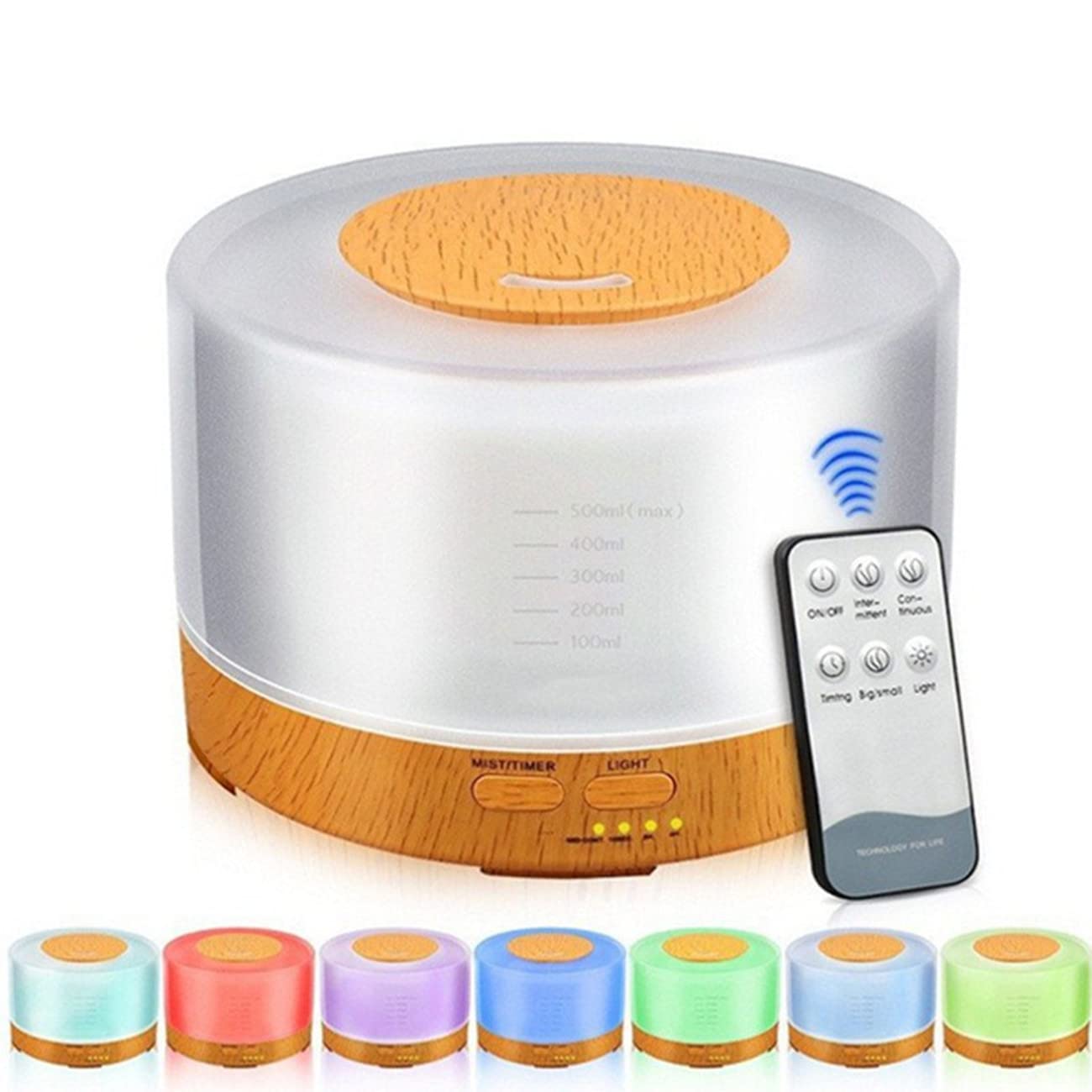 SKY-TOUCH Essential Oil Aroma Diffuser 700ml, Upgraded Aromatherapy Diffuser 7 Color Lights, Cool Mist Humidifier with Auto Shut-off Function, Diffuser for Home Bedroom Office