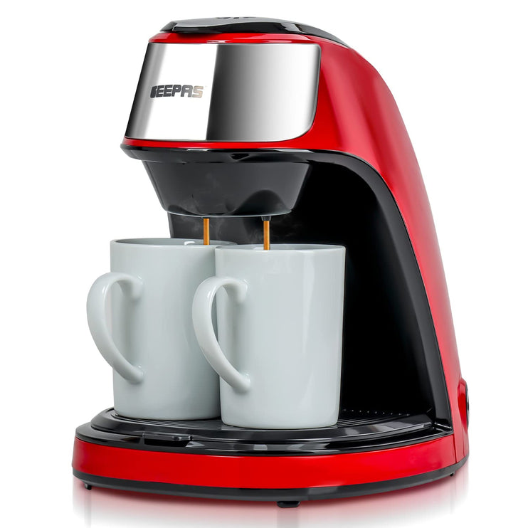 Geepas GCM41508 Espresso Machine Barista Electric Coffee Maker with Pump, 0.3 Liter Capacity, Red/Black