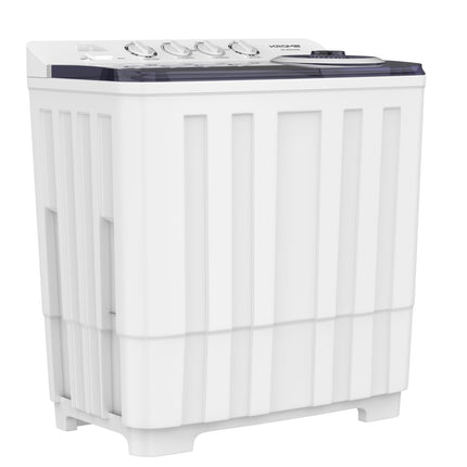 KROME 20KG Twin Tub Semi-Automatic Washing Machine, Mechanical Wash Timer, Intuitive Control, Durable Aluminium Spin Motor, 480W Wash & 200W Spin Input Power, White,KR-WSA200K