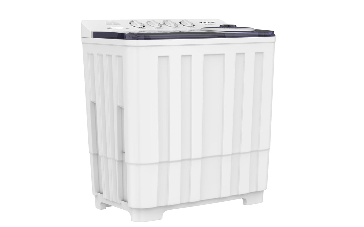 KROME 20KG Twin Tub Semi-Automatic Washing Machine, Mechanical Wash Timer, Intuitive Control, Durable Aluminium Spin Motor, 480W Wash & 200W Spin Input Power, White,KR-WSA200K