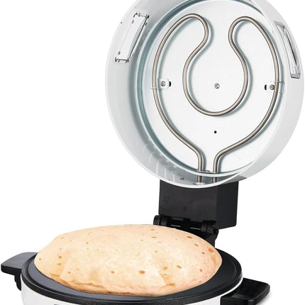 MEBASHI Arabic Bread Maker with 40cm Cooking Plate and Viewing Window -(2200W) White(ME-HBM141)