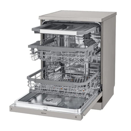 LG Quad Wash Steam Dishwasher Stainless Steel Place Settings 14 Number Color Silver Model - DFB425FP