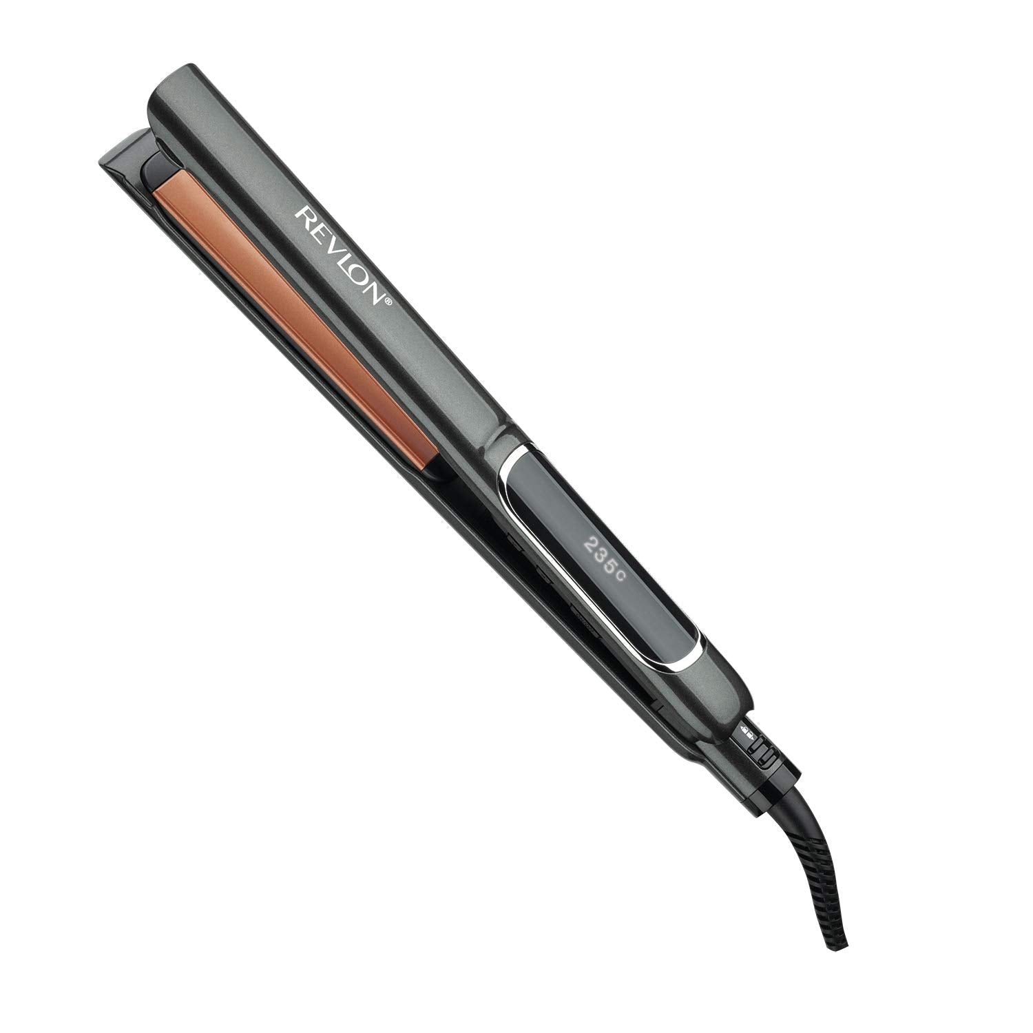Revlon  Hair Straightener Perfect Heat Copper 25 MM Straightener,Ceramic flat iron, 30 LCD settings