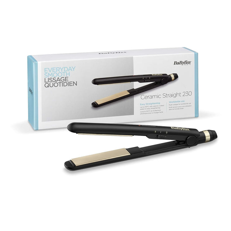 BaByliss Hair Straightener, 25mm Straightening & Multiple Heat Settings, Up To 230°c Temperature With Fast Heat-up Time, Ready To Use In 30 Seconds With Salon-quality Results, ST089SDE (Black)