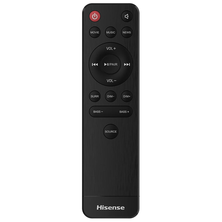 Hisense HS214 2.1ch Sound Bar with Built-in Subwoofer 108W All-in-one Compact Design Bluetooth Powered by Dolby Audio Roku TV Ready HDMI