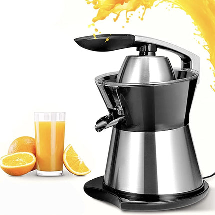 DSP KJ1051 Electric Citrus Juicer with Quiet Motor Orange Squeezer Stainless Steel Lemon Lime Grapefruit Cold Press, Anti-Drip Spout, BPA-Free, Organically Squeezed,16W