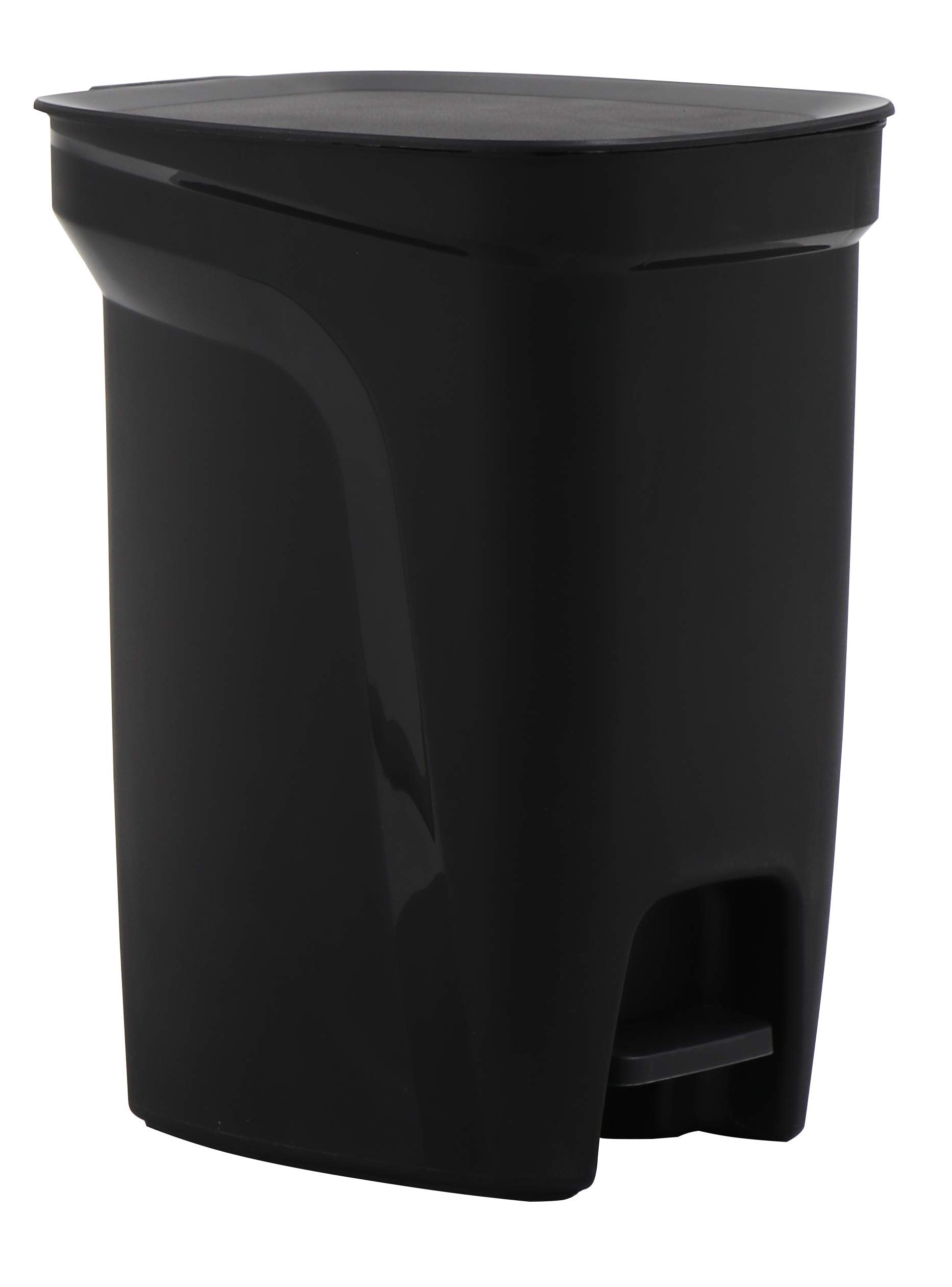 Tramontina Compact Black Polypropylene Compact Trash Can with a Galvanized Steel Rod 10L