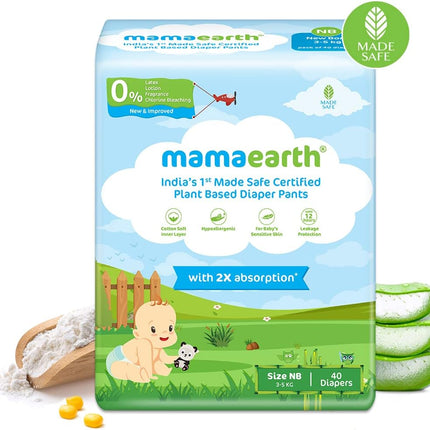 MAMAEARTH Plant-Based Diaper Pants, New-Born, 3-5 kg, Piece of 40