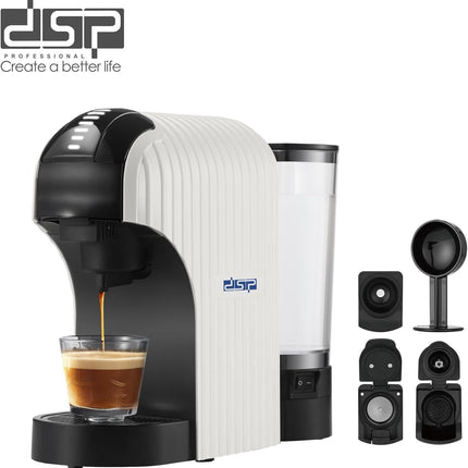 DSP 1400W Multi Capsule Coffee Maker KA3142 20 Bar Water Pump 850ML Capacity Suitable for Nespresso capsules, Dolce Gusto capsules, coffee powder