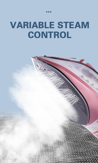 dsp steam iron, steam iron portable, steam spray iron, 2200W with Ceramic-Coated Soleplate, 275ml Water Tank, Powerful Steam Burst, Self-Cleaning, KD1096