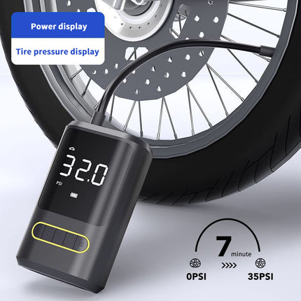 Eacam Cordless Air Compressor - Portable USB 150PSI Tire Inflator Air Pump with Digital Screen and LED Lights for Cars, Motorcycles, E-bikes, and Balls