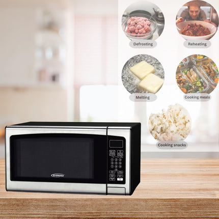 General Gold 34L Microwave Oven, 1000W Power, Digital Control, Black Stainless Steel Finish, Large Capacity 34 Liter Microwave for Fast Cooking & Reheating, Solol Microwave for Home & Office Use
