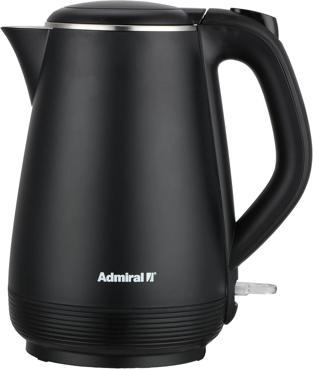 Admiral Electric Kettle 1L, With Open Lid Opening Function, Double Layered, Boil Dry Protection, Black, 1 Year Warranty, ADKT170GSS3.