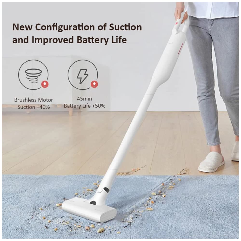 Deerma VC01 Max Lightweight Cordless Stick Handheld Vacuum Cleaner White and water tank, mopping