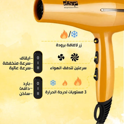 DSP HAIR DRYER, 1400 – 1600 W, removable filter, cool shot knob protect & shine, 3 speed level, DC motor (37006)