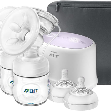 Philips AVENT Double Electric Breast Pump + Bonus Power Cushion, SCF334/22, White
