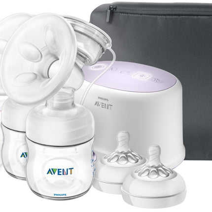 Philips AVENT Double Electric Breast Pump + Bonus Power Cushion, SCF334/22, White
