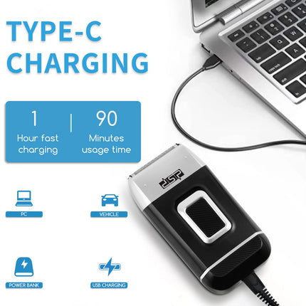 DSP 60102 Bald Head Shaver for Men Bald Shaver for Men Waterproof Razor for Shaving Electric Cordless Rechargeable Black