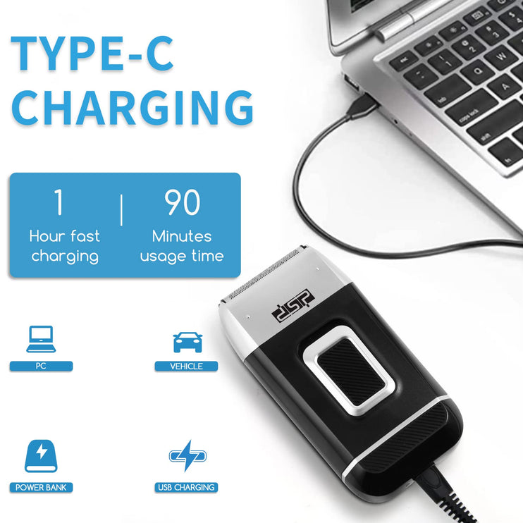 DSP 60102 Bald Head Shaver for Men Bald Shaver for Men Waterproof Razor for Shaving Electric Cordless Rechargeable Black