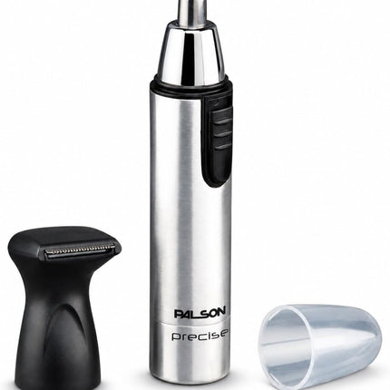 Palson Nose and Beard Trimmer Circular Nose and Ear, Straight for Paws Eyebrows and Beards, AAA Battery Powered Silver Color Model- 30078