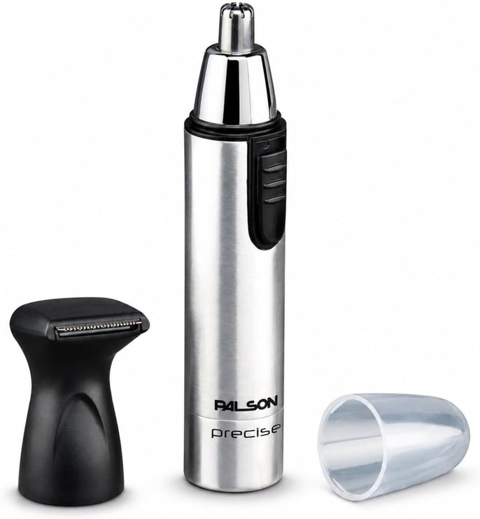 Palson Nose and Beard Trimmer Circular Nose and Ear, Straight for Paws Eyebrows and Beards, AAA Battery Powered Silver Color Model- 30078