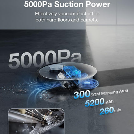 مكنسة كهربائية روبوتية Ecovacs X1 Omni (تنظيف تلقائي + تفريغ تلقائي) كنس ومسح عميق، قوة شفط 5000 باسكال، تقنية 3D EVIE وOsmo Turbo 2.0، OK، تحكم صوتي Yeeko (ضمان لمدة عام)