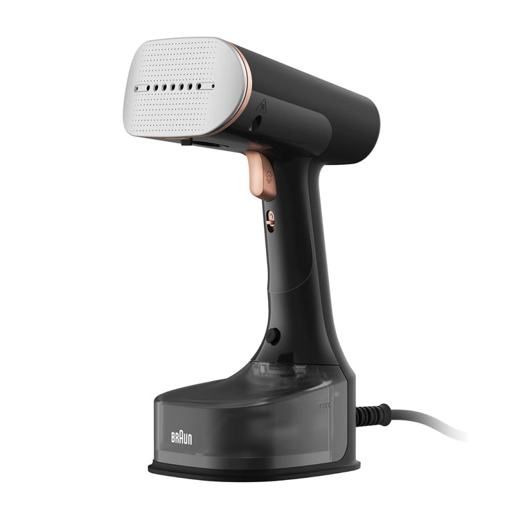 Braun QuickStyle 7, Garment Steamer with Dual Heated FreeGlide 3D Plate, Handheld Garment Steamer with FastHeating 35 Sec, Vertical Ironing, Capacity 250ml, Cord 3m, 1600 Watts - GS 7077 BK - Black