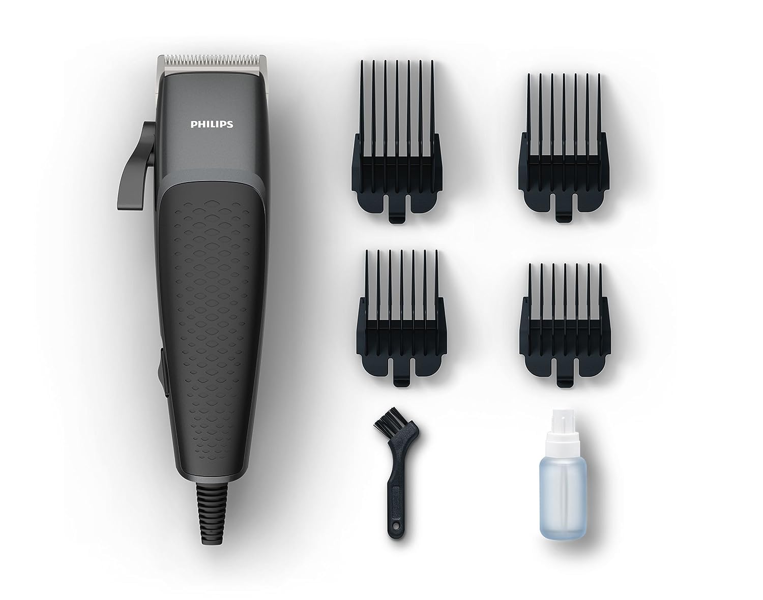 Philips Hairclipper Series 3000 Home Clipper Copper Motor Coil, Durable, Steel Blades, 2.4M Cord, 4 Click-On Combs, Hc310013