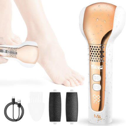 جهاز إزالة مسامير القدم الكهربائي DSP بسرعتين، 10000 دورة في الدقيقة و3 بكرات - مبرد قدم مقاوم للماء IPX5، وقت تشغيل 90 دقيقة، مقشر قدم فعال ومزيل مسامير القدم للعناية بالقدمين