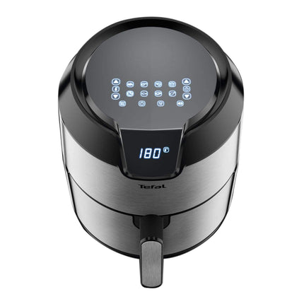 واجهة تيفال الرقمية Easy Fry 4.2 L مقلاة بدون زيت، فضية، معدنية/فولاذ مقاوم للصدأ، EY401D27