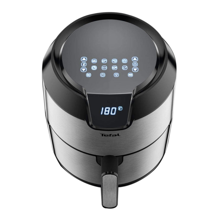 واجهة تيفال الرقمية Easy Fry 4.2 L مقلاة بدون زيت، فضية، معدنية/فولاذ مقاوم للصدأ، EY401D27