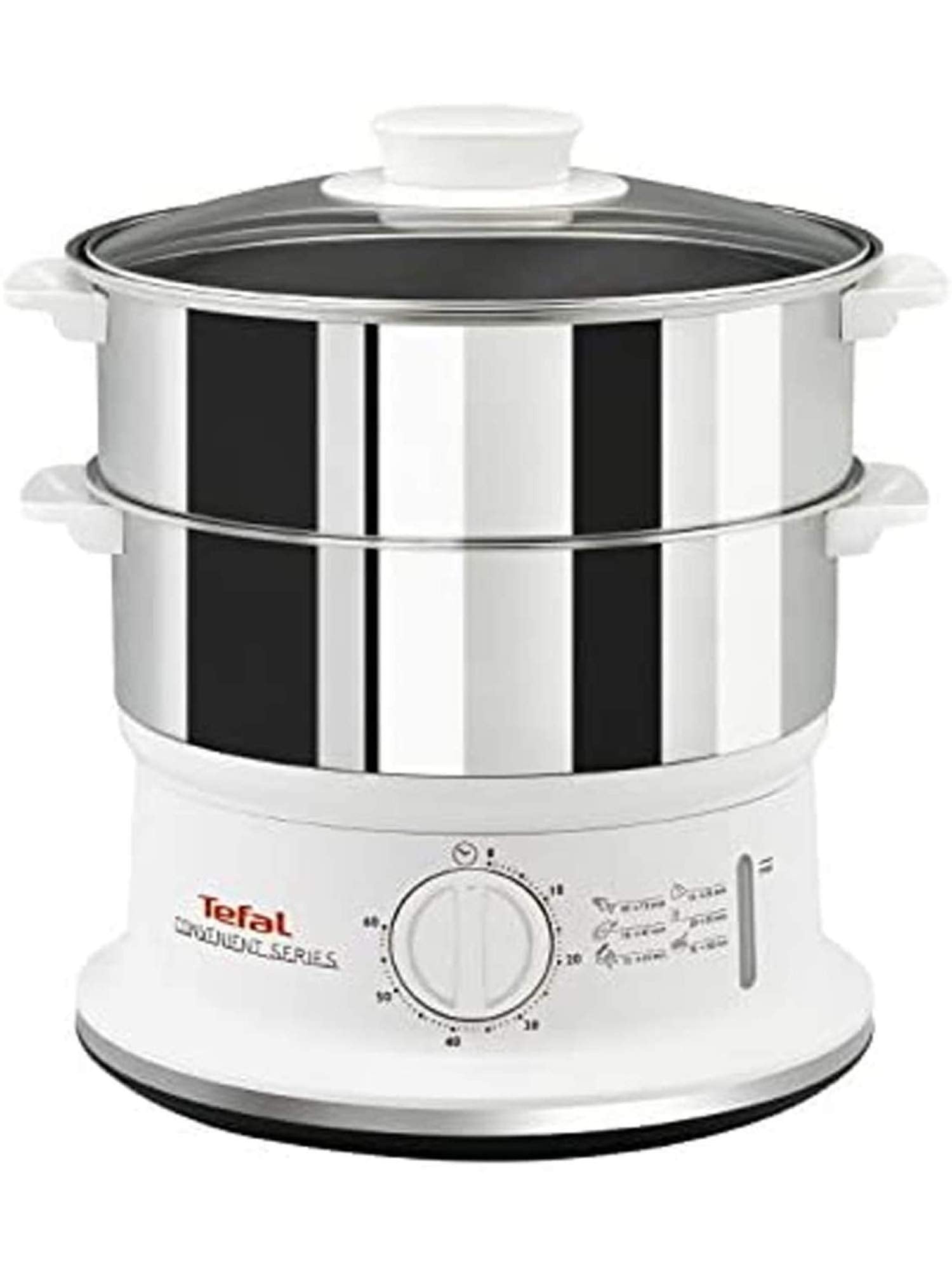 Tefal Vc145140 Convenient Series Steamer, 2 Durable Stainless Steel Bowls, Silver ,900W