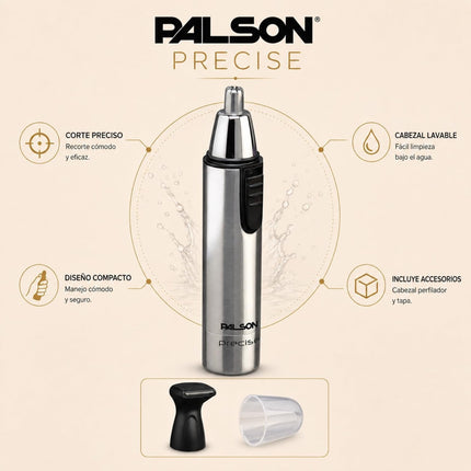 Palson Nose and Beard Trimmer Circular Nose and Ear, Straight for Paws Eyebrows and Beards, AAA Battery Powered Silver Color Model- 30078